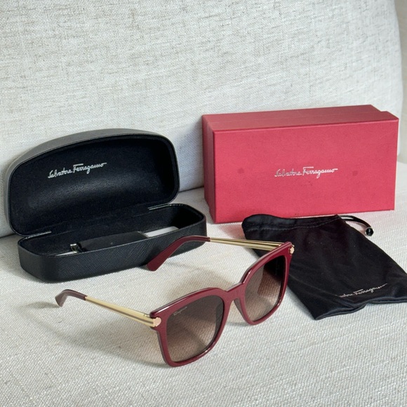 Salvatore‎ Ferragamo  Deep Burgundy Sunglasses. main image 5